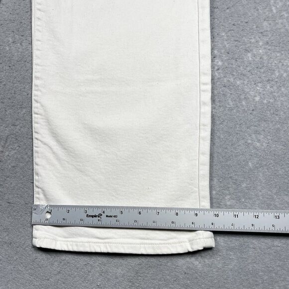 J. Jill Denim Jeans Womens Size 10 Cream High-Rise Full-Leg Crop Pants Pockets - Picture 7 of 14